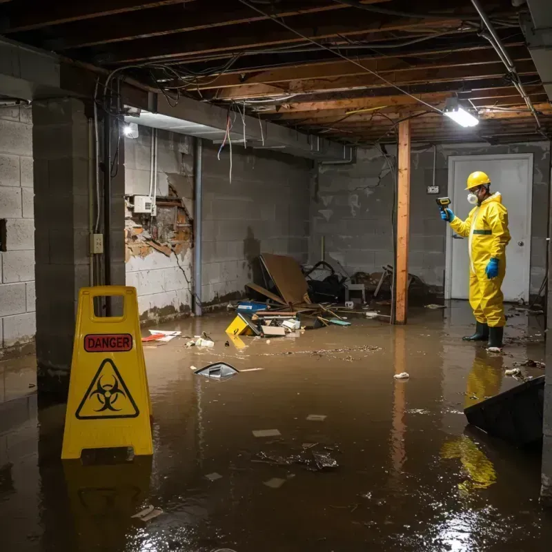 Flooded Basement Electrical Hazard in Manchester, NY Property