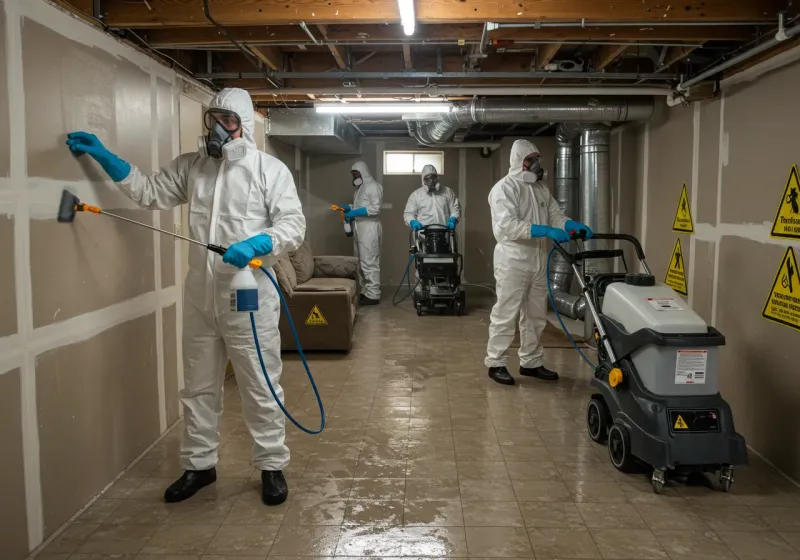 Basement Moisture Removal and Structural Drying process in Manchester, NY